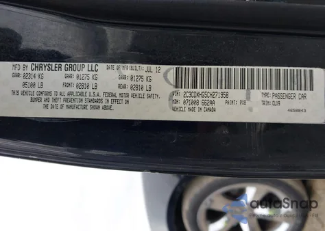 2012 Dodge Charger Sxt z USA, uszkodzony, nr VIN 2C3CDXHG5CH271958